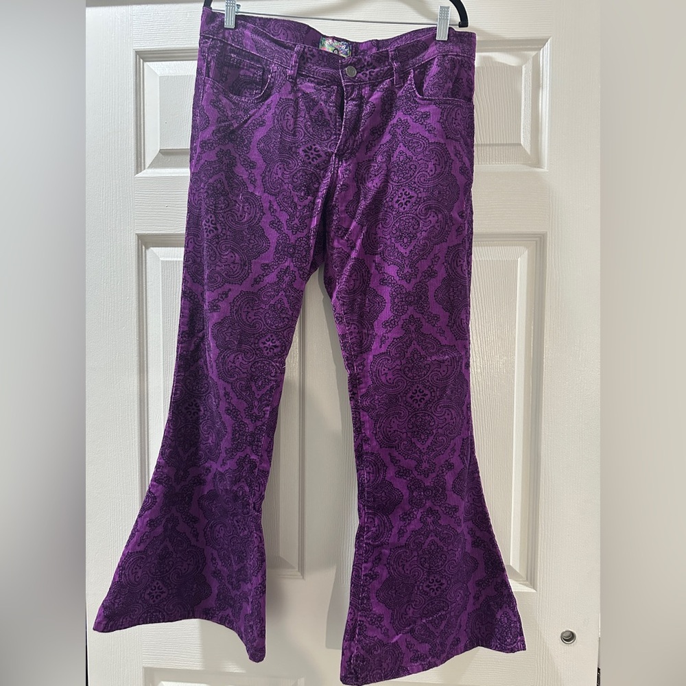 Xappeal Vibrant Purple Paisley Pants
